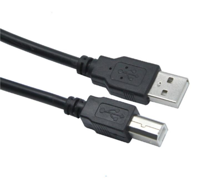Cabo de extensão USB A para B de máquina flexível com trava de parafuso