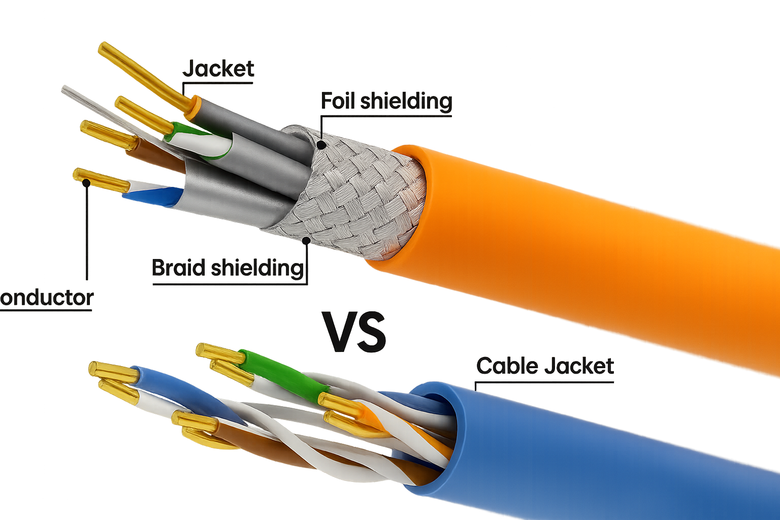 Diferença entre cabos blindados e não blindados: um guia completo